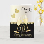 Carte ⭐ à notre 50e anniversaire | Texte do-it-yourself (Fleur jaune)