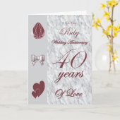 Carte À notre anniversaire de mariage rubis (Fleur jaune)