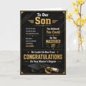 Carte À notre fils diplômé de master (Fleur jaune)