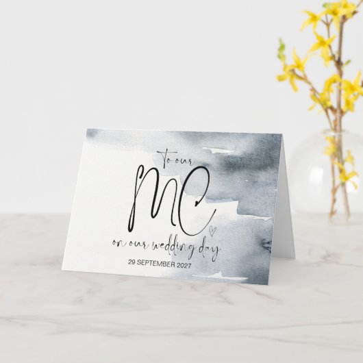 Carte À notre MC le jour du mariage Merci mariée et sall (Fleur jaune)