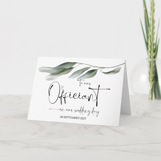 Carte À notre officier le jour du mariage Merci prêtre (Devant)
