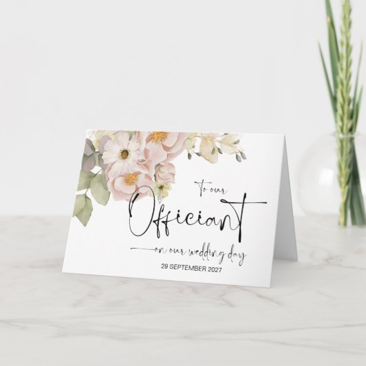 Carte À notre officier le jour du mariage Merci prêtre (Devant)