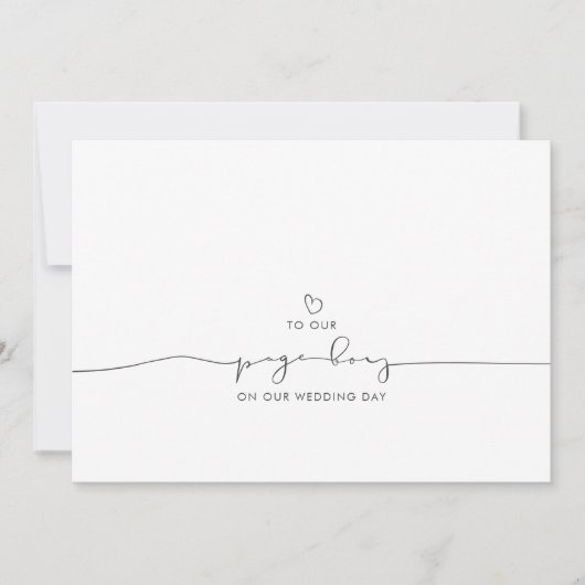 Carte À notre page Mariage garçon matin mignon message (Devant)