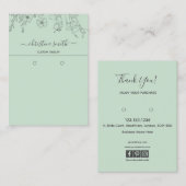 Carte à oreille Turquoise florale chic (Devant / Derrière)