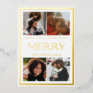Carte à paillettes multi-photos de vacances avec b