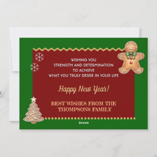 Carte à pain de Noël, Maison, Homme en pain d'épic (Dos)