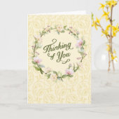 Carte À penser à vous - couronne florale (Fleur jaune)