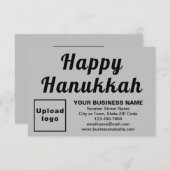 Carte à petit plat gris Hanoukka Business (Devant / Derrière)