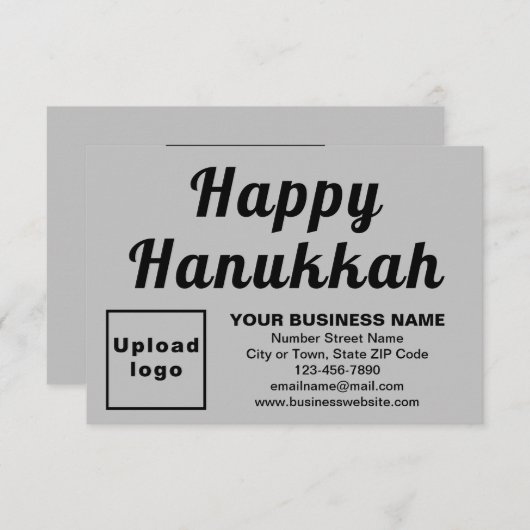 Carte à petit plat gris Hanoukka Business (Devant / Derrière)