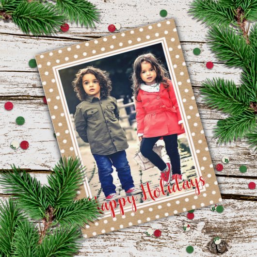 Carte À petits pois blancs sur mesure sur Faux Kraft