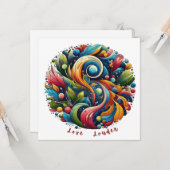 Carte à plat Abstraite Love Louder (Devant/Arrière en situation)