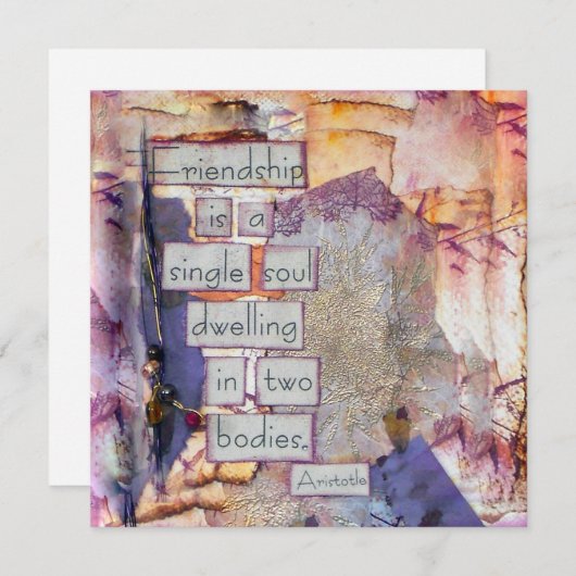 Carte à plat Âme unique d'amitié (Devant / Derrière)