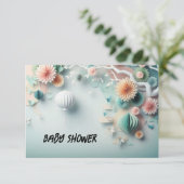Carte à plat baby shower invitation (Debout devant)