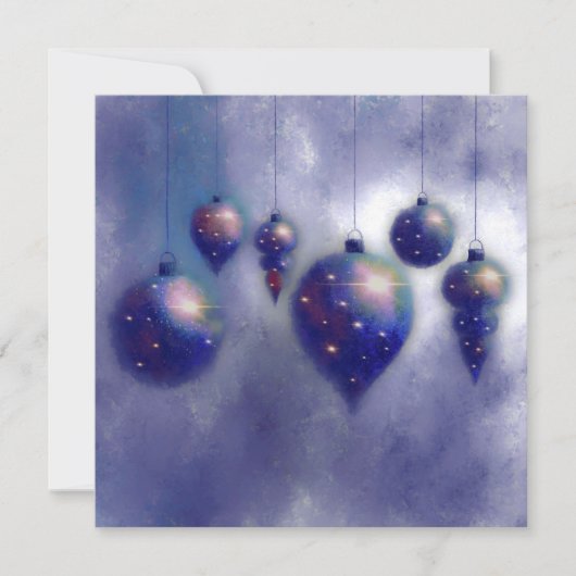 Carte à plat Baubles Bleus (Devant)