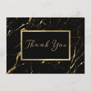 Carte à plat Black and Gold Marble Designer Merci