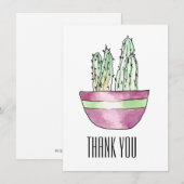 Carte à plat Cactus en Merci moderne (Devant / Derrière)