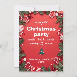 Carte à plat Christmas Invitations