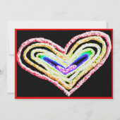 Carte à plat coeur mariage arc-en-ciel (Devant)