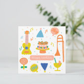 Carte à plat de fête d'anniversaire customisée (Debout devant)