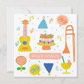 Carte à plat de fête d'anniversaire customisée (Devant)