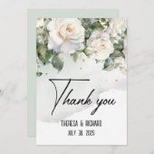 Carte à plat de Merci de Mariage Chantilly Lace Ro (Devant / Derrière)