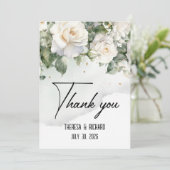 Carte à plat de Merci de Mariage Chantilly Lace Ro (Debout devant)