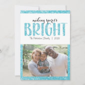 Carte à plat de Noël bleu vif (Devant)