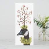 Carte à plat de Noël Canada Goose and House Finch (Debout devant)