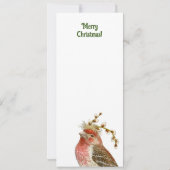 Carte à plat de Noël Canada Goose and House Finch (Dos)