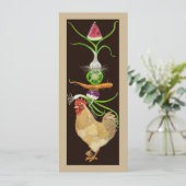 Carte à plat de poulet amusant (Debout devant)