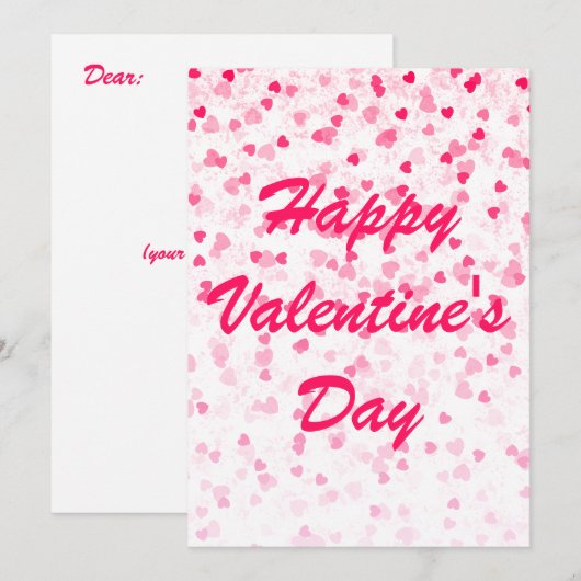 Carte à plat de Saint-Valentin (Devant / Derrière)