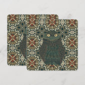 Carte à plat décorée Burrowing Owl Earth Tones (Devant / Derrière)