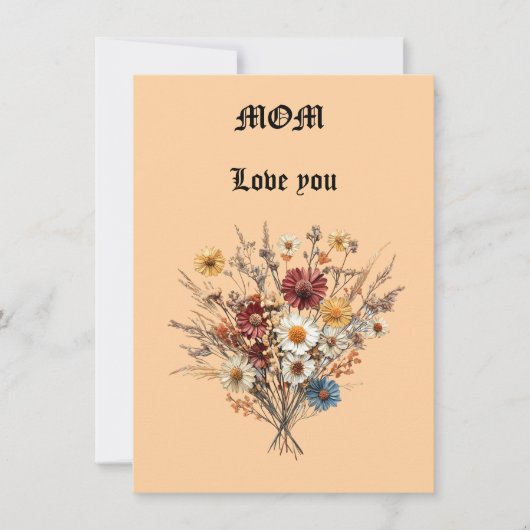 Carte à plat du jour de la mère (Devant)