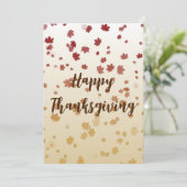 Carte à plat Feuilles d'érable de Thanksgiving (Debout devant)