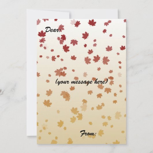 Carte à plat Feuilles d'érable de Thanksgiving (Dos)