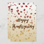 Carte à plat Feuilles d'érable de Thanksgiving (Devant / Derrière)