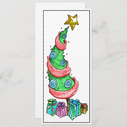 Carte à plat Funky Tree (Devant / Derrière)