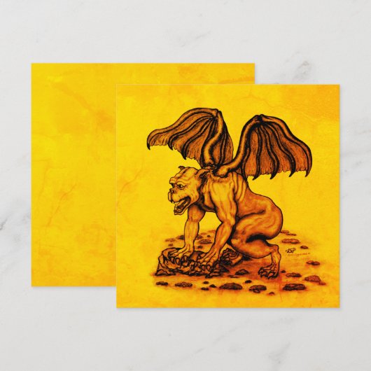 Carte à plat Golem Gargoyle (Devant / Derrière)
