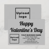 Carte à plat gris petit Valentine (Devant / Derrière)