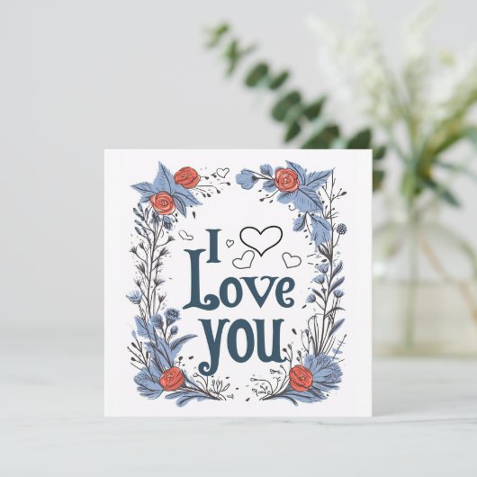 Carte à plat Heureuse Sainte-Valentin (Debout devant)