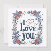 Carte à plat Heureuse Sainte-Valentin (Devant)