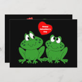 Carte à plat Heureuse Sainte-Valentin Frogs (Devant / Derrière)