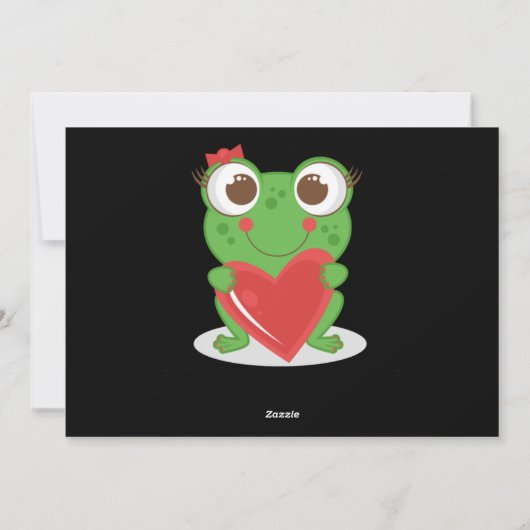 Carte à plat Heureuse Sainte-Valentin Frogs (Dos)