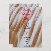 Carte à plat Heureuse Sainte-Valentin Gold Stripe (Devant / Derrière)