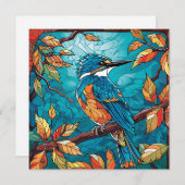 Carte à plat Kingfisher d'automne (Devant / Derrière)