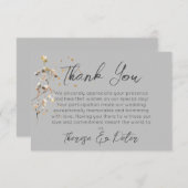 Carte à plat Mariage Merci du souffle du bébé (Devant / Derrière)