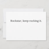 Carte à plat Merci employé Rockstar (Dos)