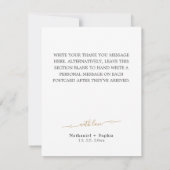 Carte à plat Merci Gold Green Watercolor (Dos)