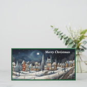 Carte à plat Merry Christmas Village (Debout devant)