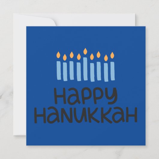 Carte à plat moderne "Happy Hanoukka" (Devant)